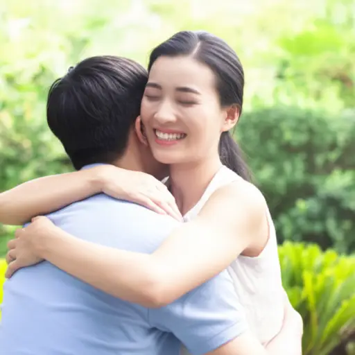 她给了我一个大大的拥抱。