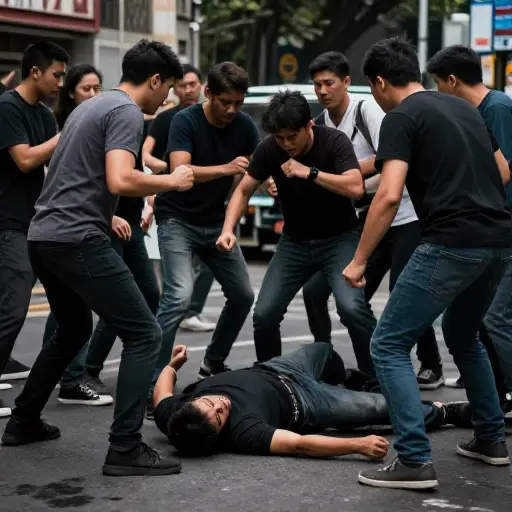 暴徒将他殴打致死。