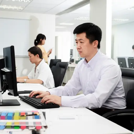 我爸爸在公司的销售部工作。