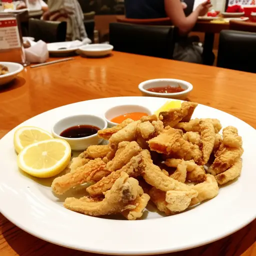 这家餐厅的炸鱼很好吃。