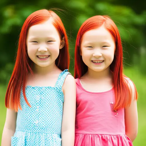 两个孩子都有一头红发。