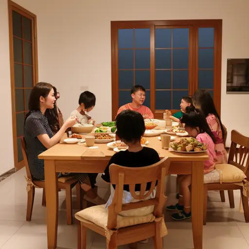 像往常一样，我们会在家吃晚饭。