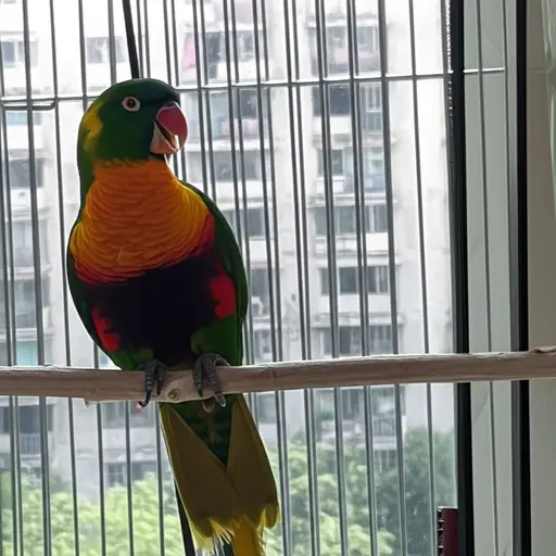 我的邻居养了一只非常爱说话的鹦鹉。