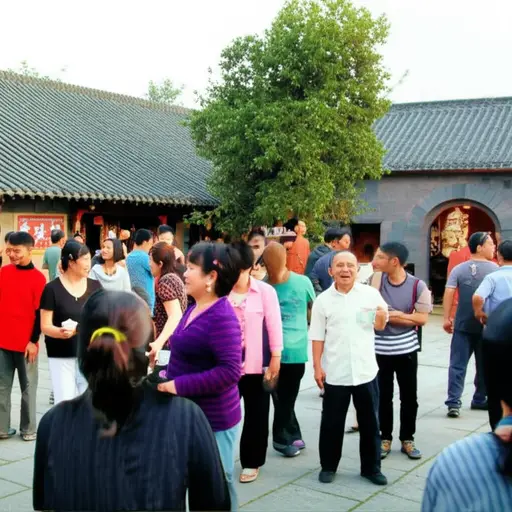 全村的人都出来参加派对了。