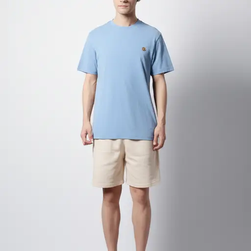 你可以穿一件普通的T恤和短裤。