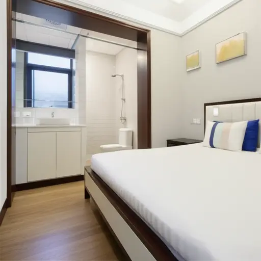 它并不惊人地美丽，但一开始我们真的只需要一张床和一个浴室！