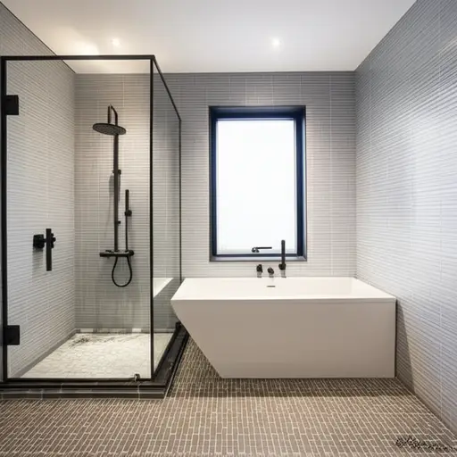 我家的浴室里有一个淋浴和一个浴缸。