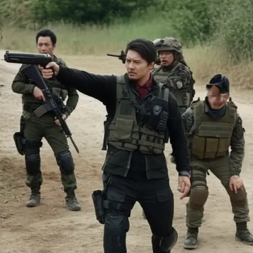 当他靠近时，小组的一名成员保罗用步枪指着他。