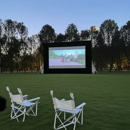 公园里有一个户外电影院。