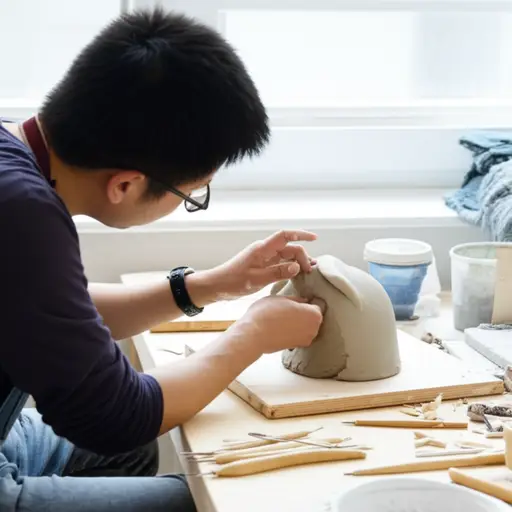 这位艺术家用手工制作了整个雕塑。