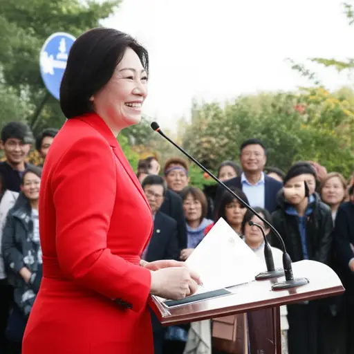 她在访问期间公开露面了两次。