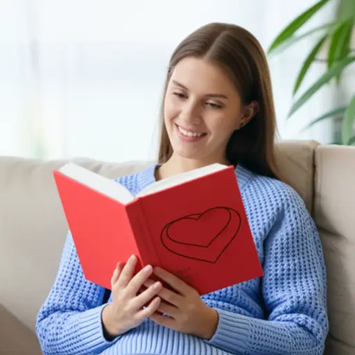 我喜欢读浪漫小说。