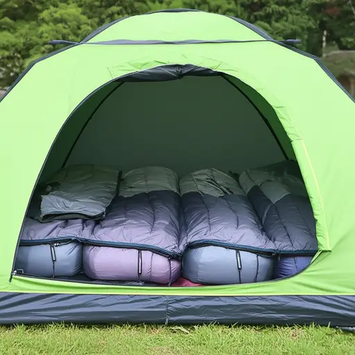 这个帐篷能睡四个人。