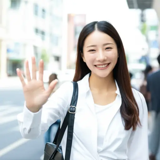 她微笑着对每个人说“你好”。