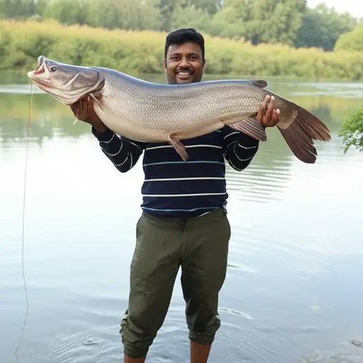 桑杰钓到了我见过的最大的鱼。