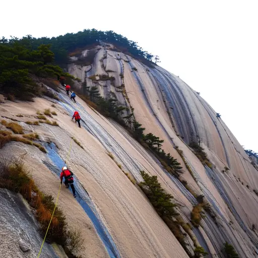 我们爬了山的西北面。