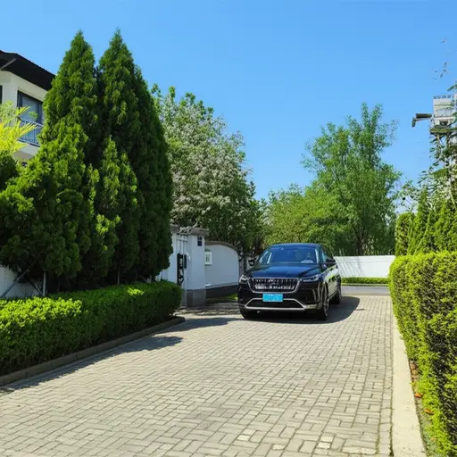 我把车开进了车道。