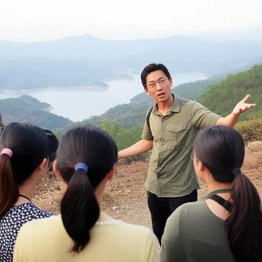 他向每个人描述了那美丽的景色。