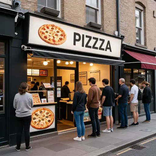 主街上新开了一家外卖店，披萨很棒。