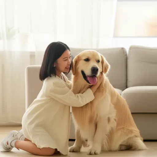 我妹妹不再害怕狗了。