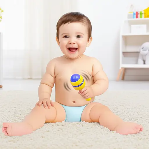 婴儿喜欢那些被摇晃时会发出声音的玩具。