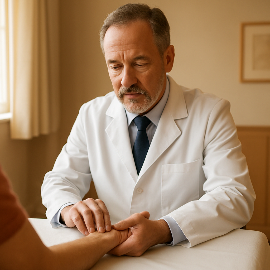 医生仔细给我把脉了。