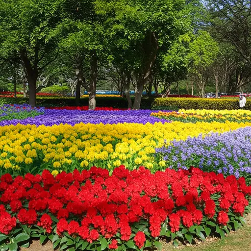 这个花园很漂亮。