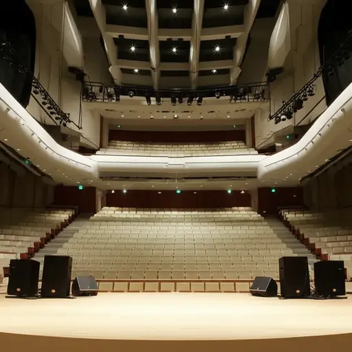 音乐厅的新音响系统能产生清澈透亮的音效。