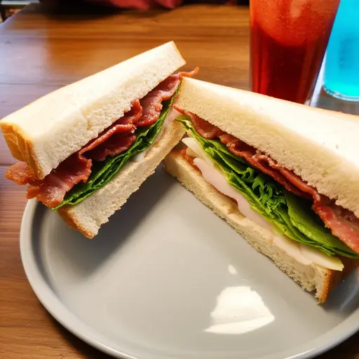 午餐我吃了一个美味的培根三明治。