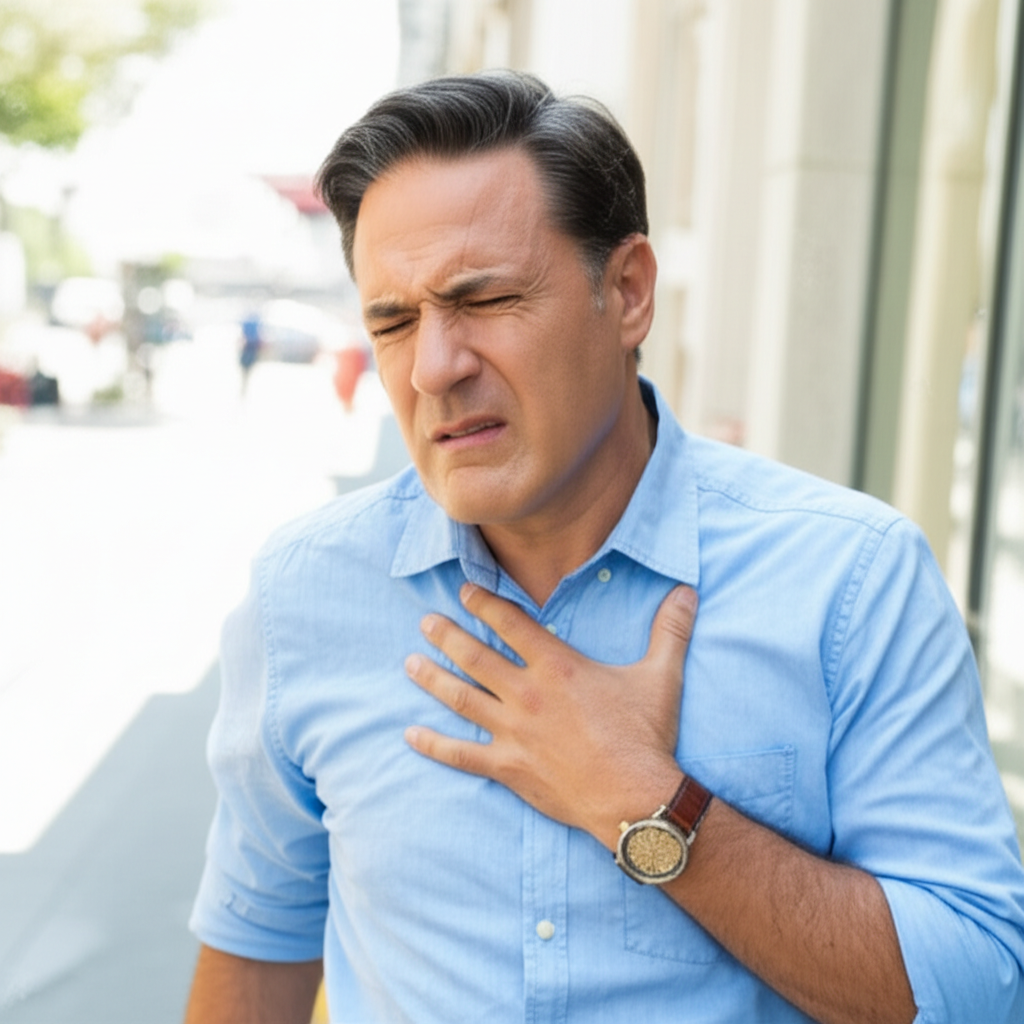 他突发了心脏病。