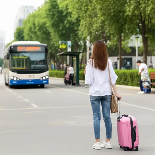 她通常乘公交车去上班。