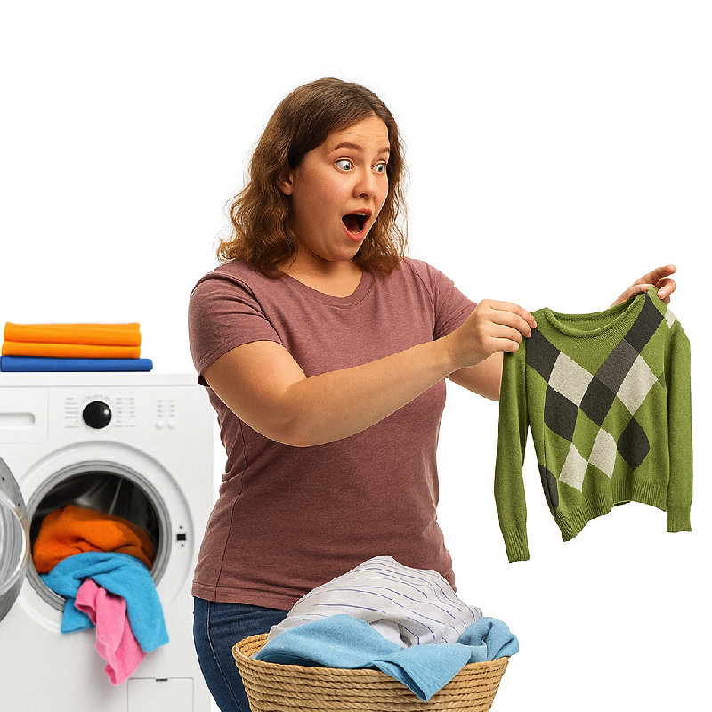 这件羊毛毛衣洗完之后严重缩水了。