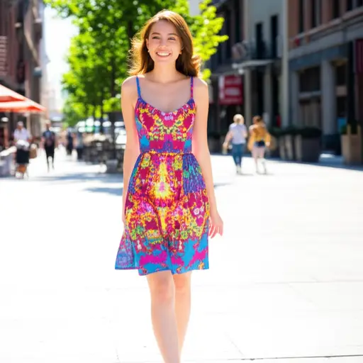 她喜欢穿鲜艳的颜色。