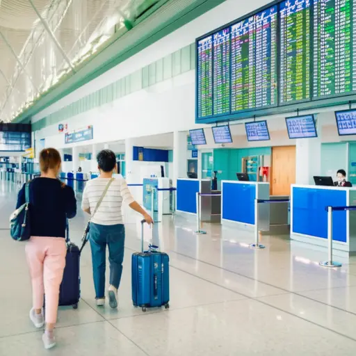 到达机场后，我们直接去了办理登机手续处。