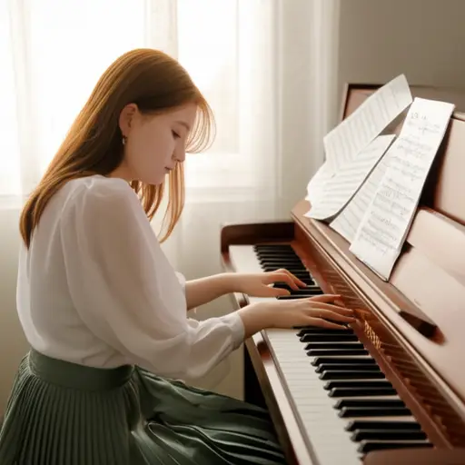 她是一位才华横溢的作曲家，创作美妙的音乐。