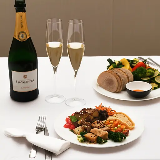 晚餐时我们分享了一瓶香槟。