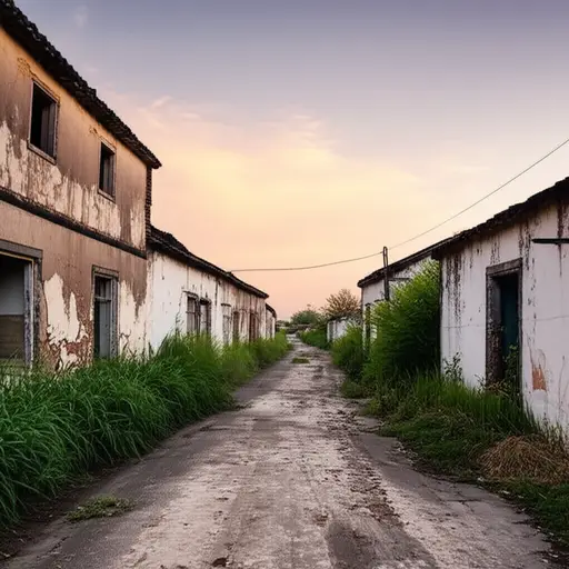 废弃的村庄完全空无一人。