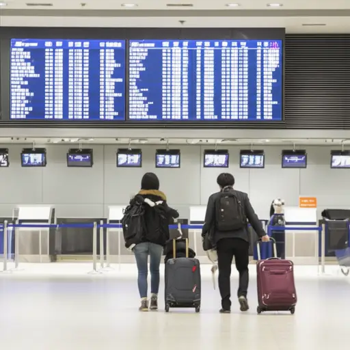 我们提前三小时到达机场办理登机手续。