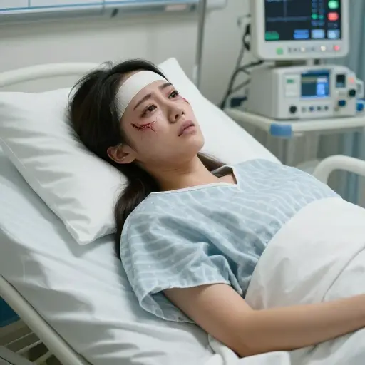 她在袭击中遭受了骇人的伤害。