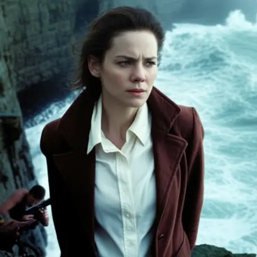 她就在那里，在海上70米高处，身后有一个持枪的疯子，脑子里有数十亿个想法。