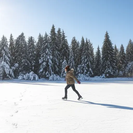 我喜欢在冬天去滑冰。