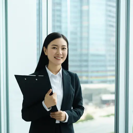 她穿着商务装总是显得很专业。