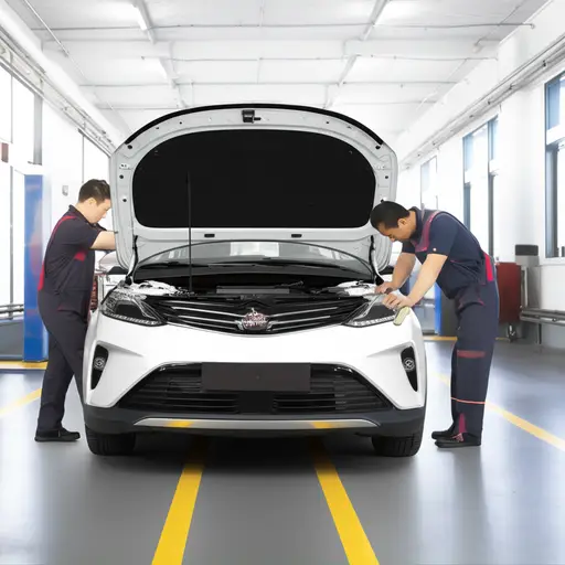 这辆车还在修理厂修理。