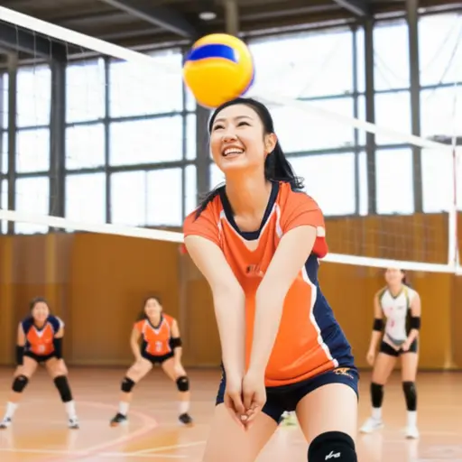 我妹妹加入了学校的排球队。