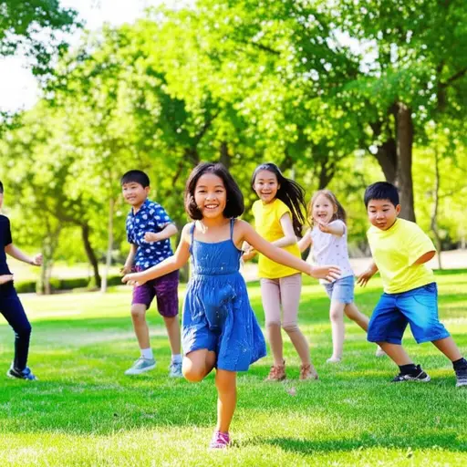 我女儿喜欢和她的朋友们一起玩。