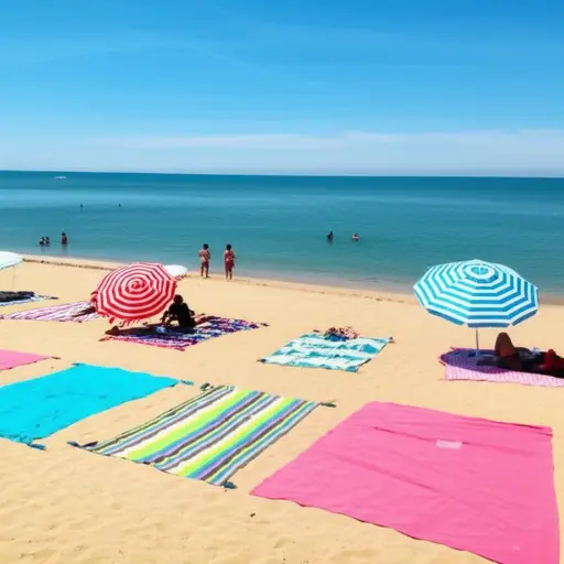 我们一整天都待在沙滩上。