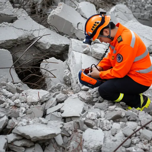 救援人员使用了一种特殊的设备来寻找被困在倒塌建筑物中的人。