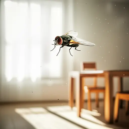 一只苍蝇在房间里嗡嗡叫。