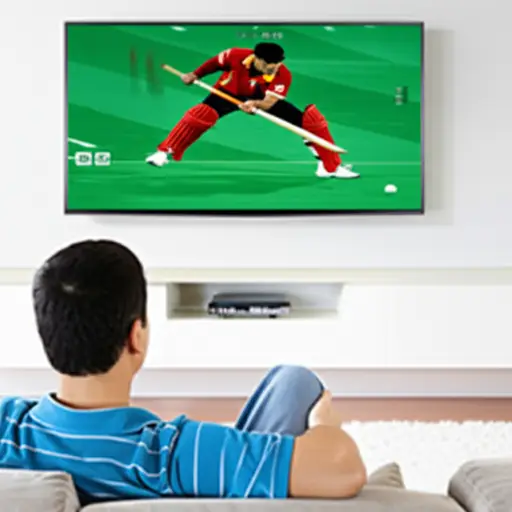 我爸爸喜欢在电视上看板球比赛。