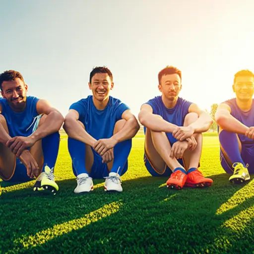 训练课结束后，球员们虽然精疲力尽，但很高兴。